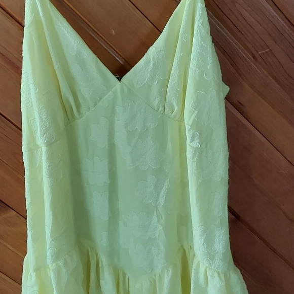 Women's Triangle Cup Tiered Mini Skater Dress - Wild Fable™ Lemon Yellow - Picture 4 of 8